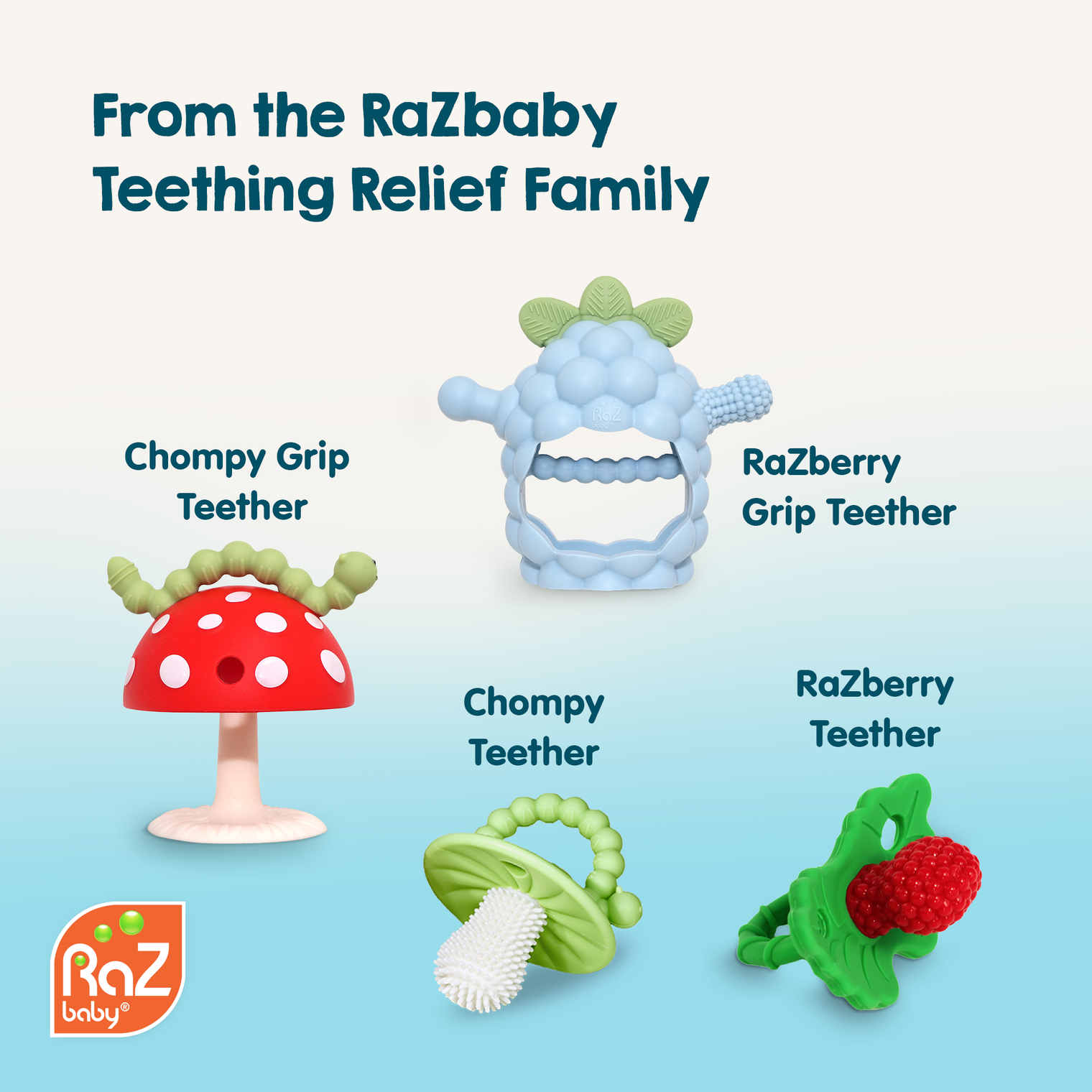 RaZberry Bites Teething Toy - Blue