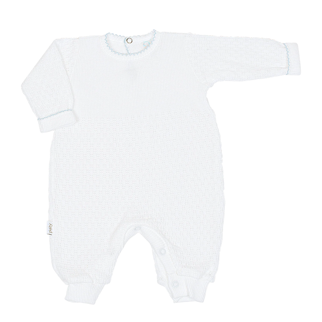 Knit Romper with Pink Trim - Paty