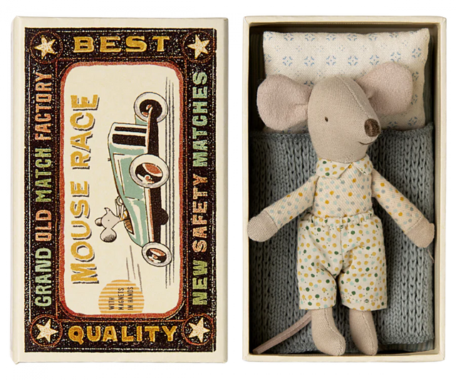 Maileg Little Brother Mouse with Extra Outfit & Suitcase