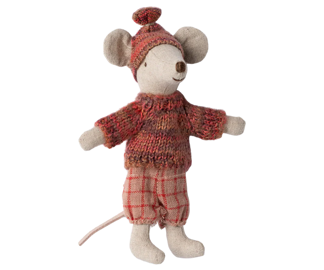 Winter Mouse With Ski Set,Big Sister-Rose