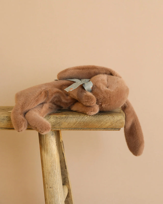 Small Sleeping Bunny Plush - Soft Brown