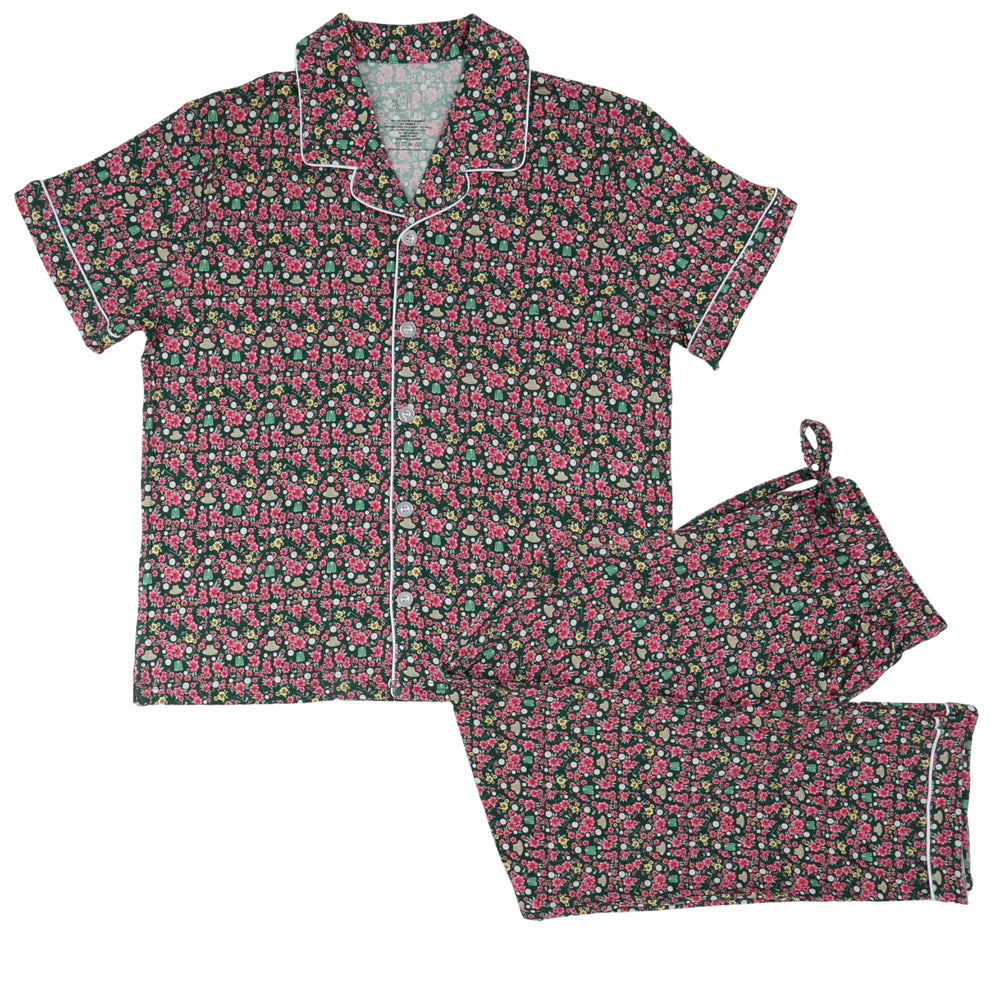 Women's Azalea Button Down Short Sleeve Bamboo Loungewear Set