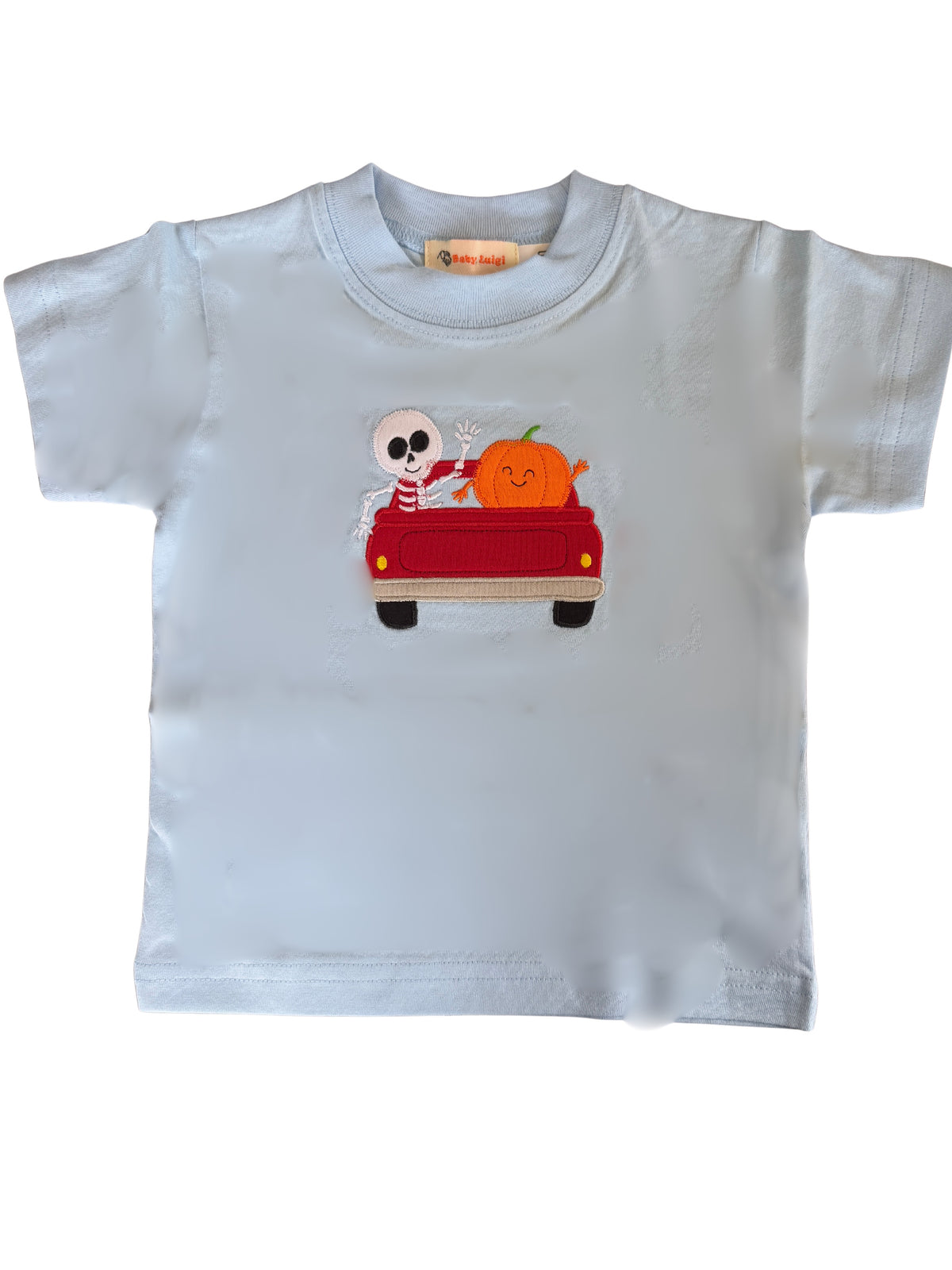 Boys SS T-Shirt - Truck Bed with Skeleton and Pumpkins