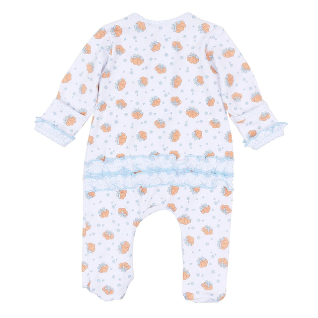 Prettiest in the Patch Print Ruffle Zip Footie