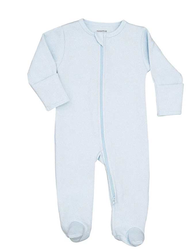 Blue Stars Jacquard Zipper Footie