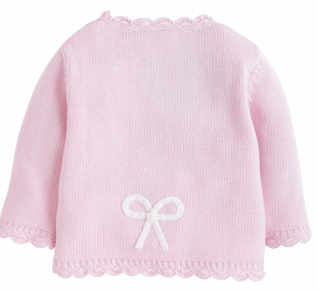 Crochet Cardigan Pink Bow