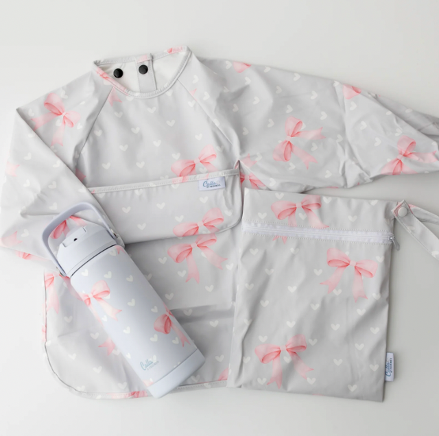 The Grayson Long Sleeve Bib - Sweetheart Bows