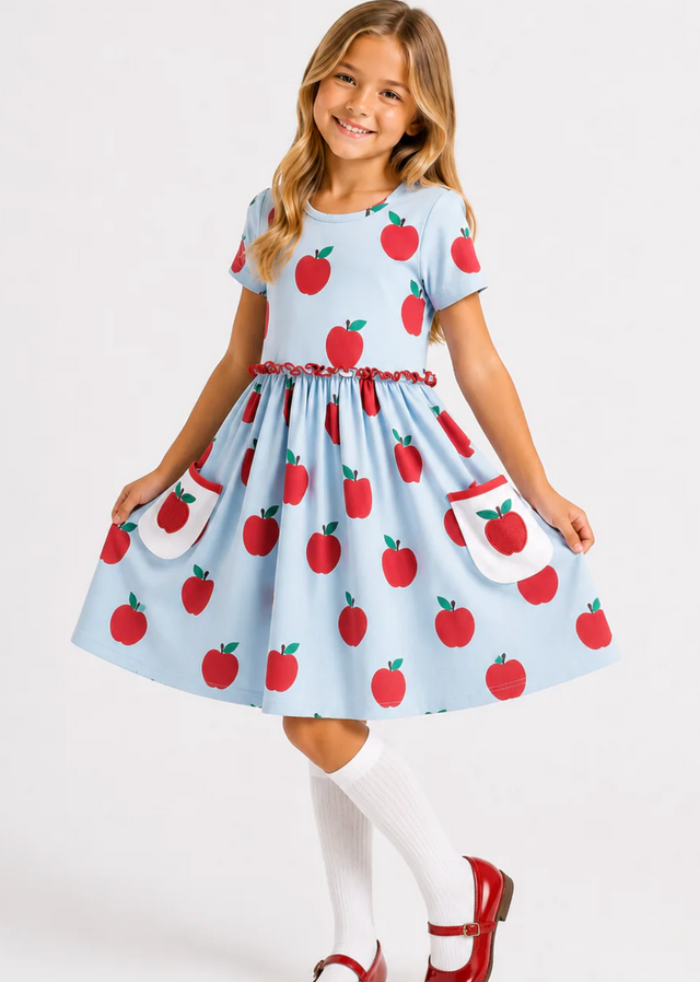 Swoon Embroidery Back to School Pocket Dress