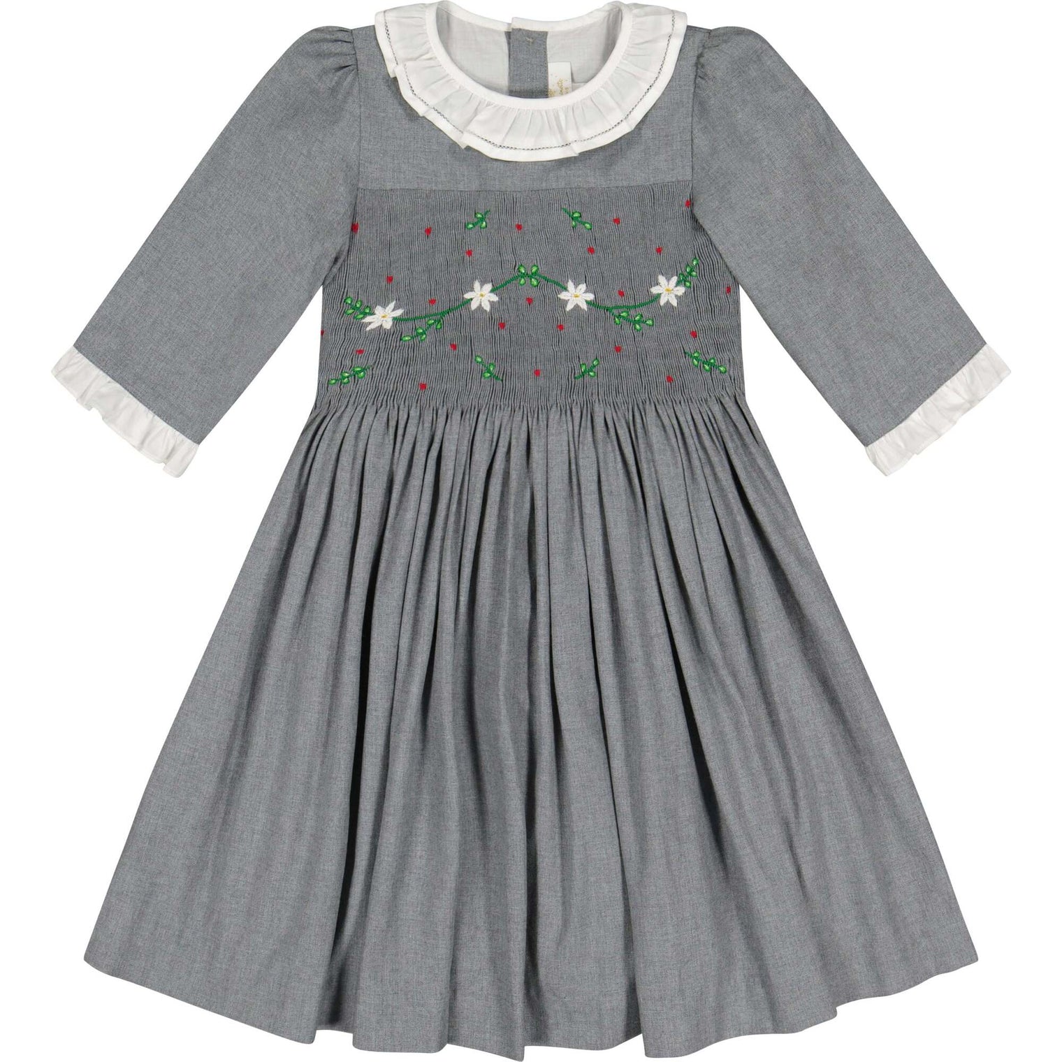 Heidi Winter Long Sleeve Smocked Dress, Grey