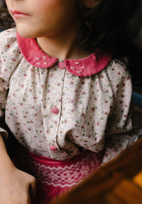 Marie Set Pink Smocked Skirt & Blouse