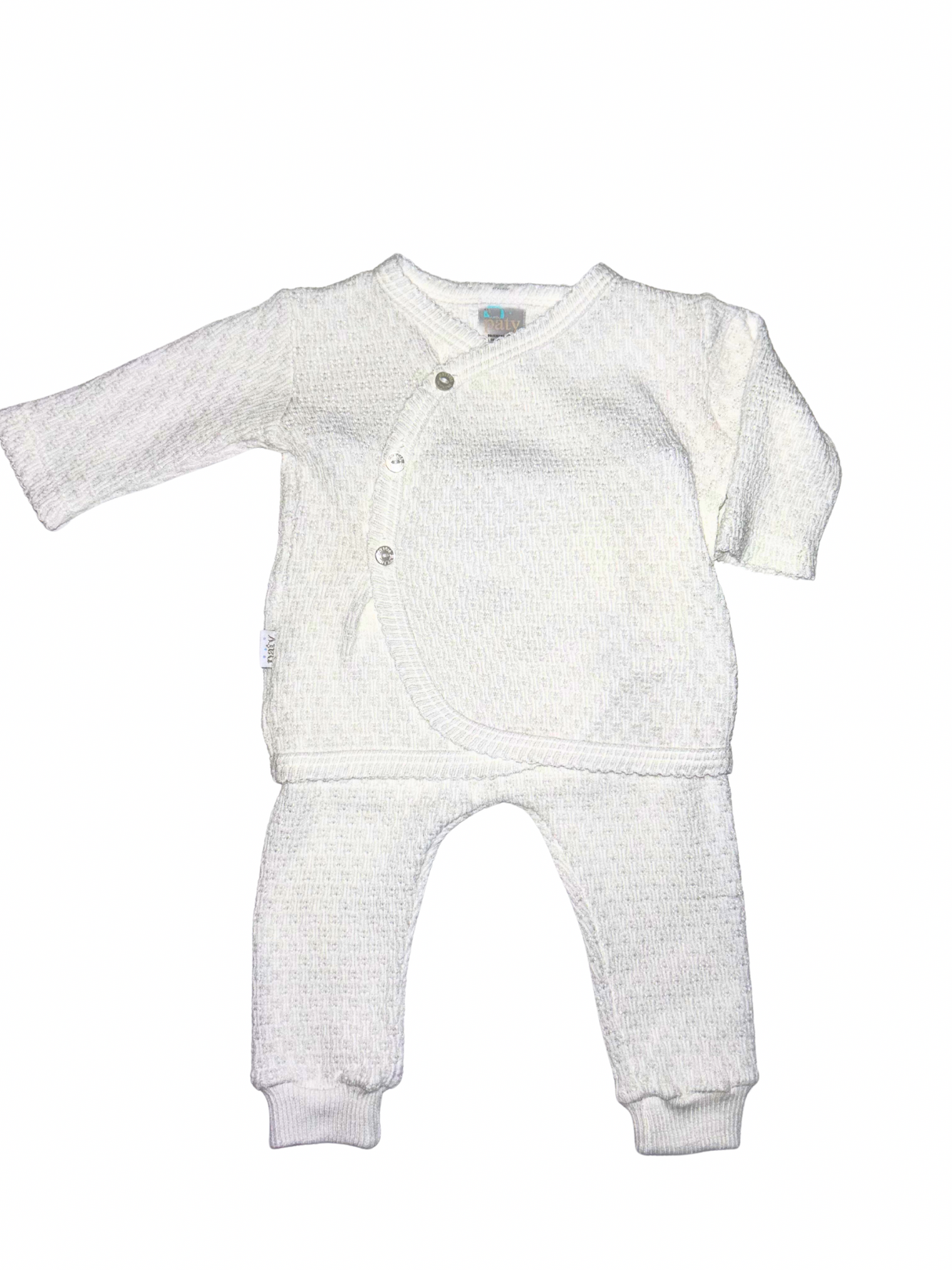 White Knit Kimono Set - Paty