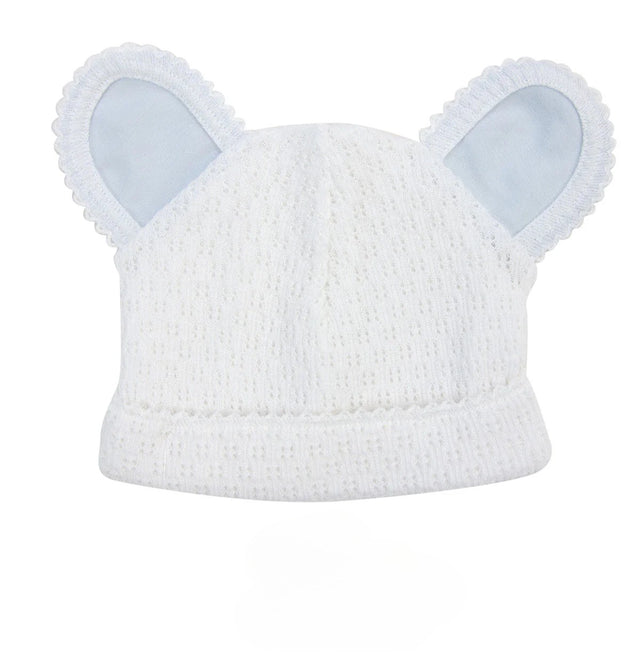 White Bear Beanie with Cotton Trim Option - Paty