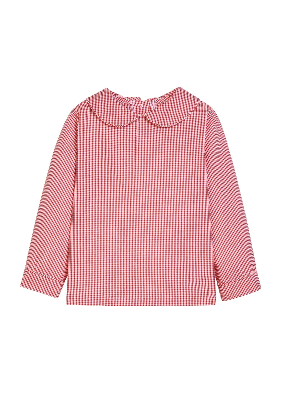 Peter Pan Shirt Red Mini Gingham
