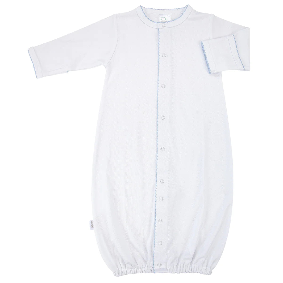 Pima Cotton Converter Gown with Blue Trim - Paty
