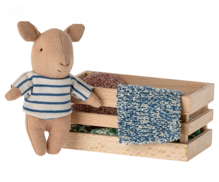 Maileg Pig In A Box - Boy- Blue