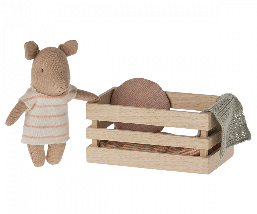 Maileg Pig In A Box, Baby Girl-Pink