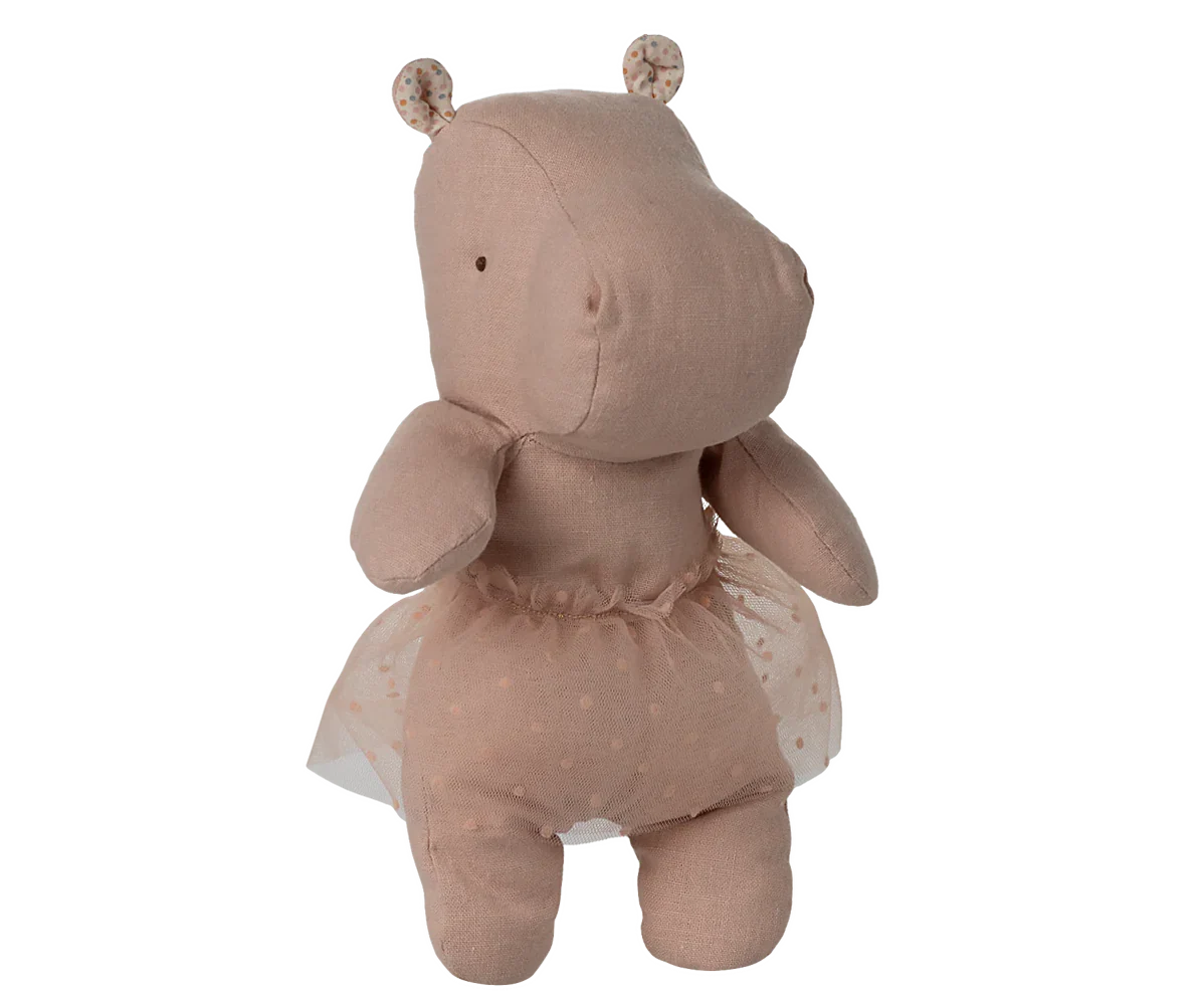 Safari Friends Small Soft Rose Hippo w/ Skirt