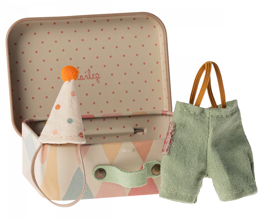 Maileg Little Brother Mouse with Extra Outfit & Suitcase