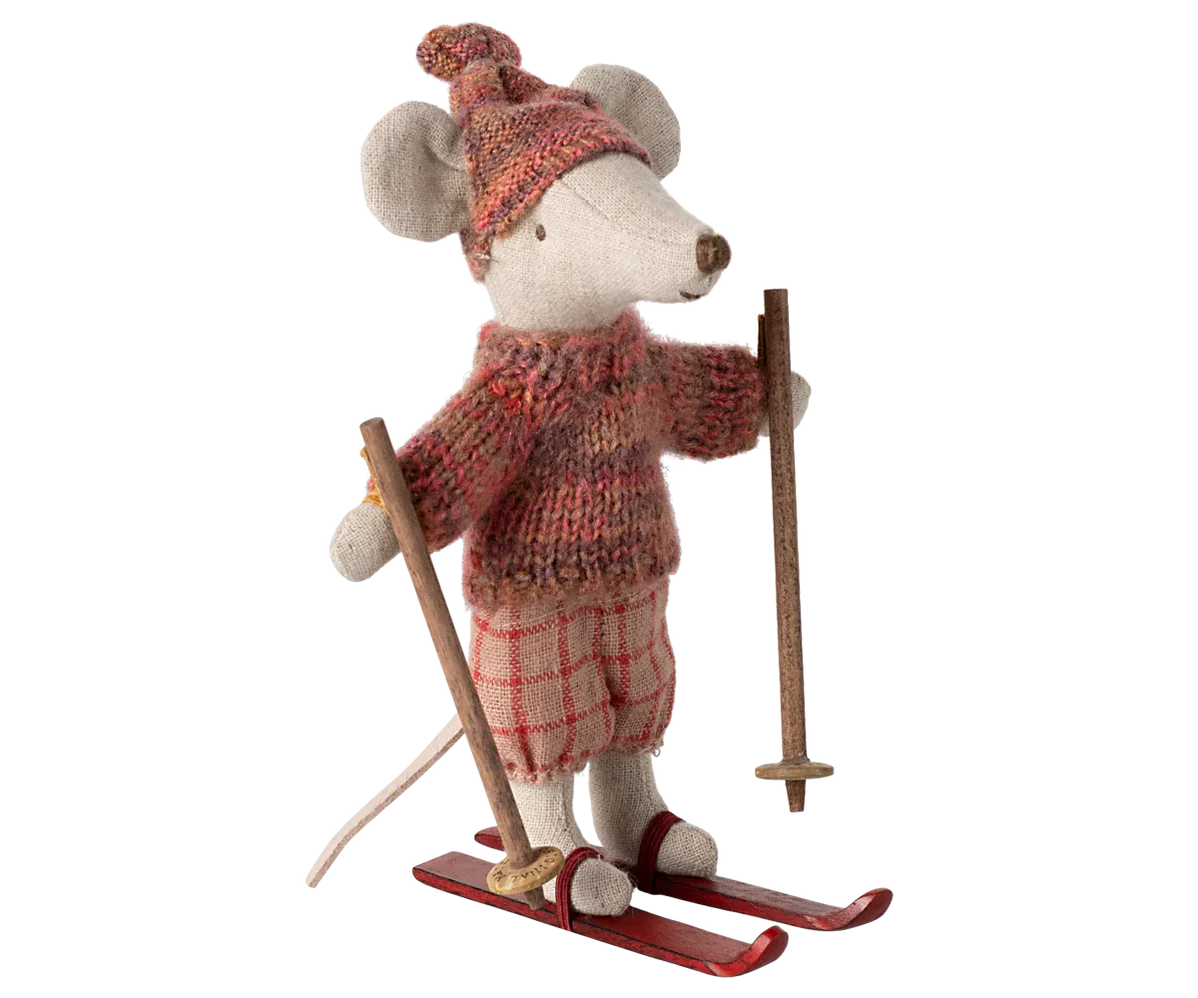 Winter Mouse With Ski Set,Big Sister-Rose