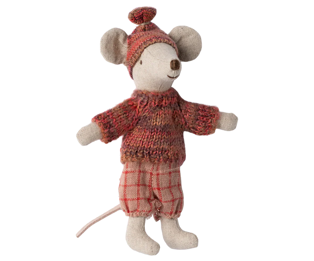 Winter Mouse With Ski Set,Big Sister-Rose