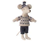 Winter Mouse With Ski Set, Dad-Blue