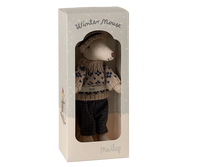 Winter Mouse With Ski Set, Dad-Blue