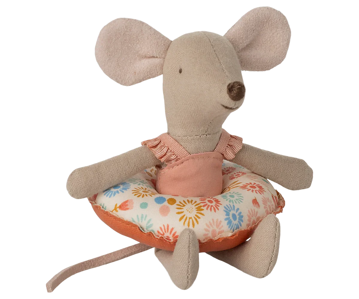 Maileg Beach Mouse With Float, Little Sister - Flower