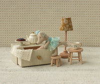 Maileg Dance Mouse In A Daybed, Little Sister In Mint