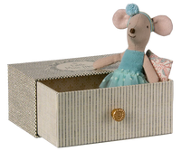 Maileg Dance Mouse In A Daybed, Little Sister In Mint