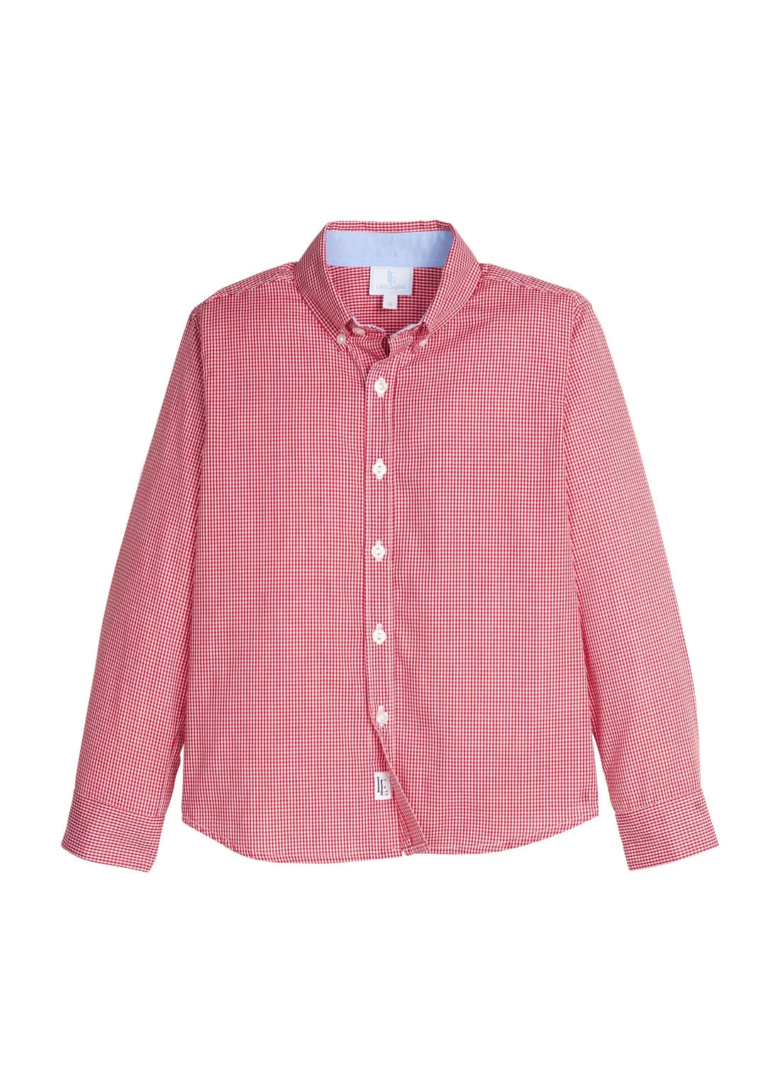 Button Down Shirt- Red Mini Gingham