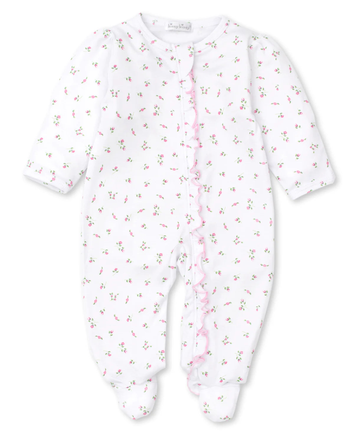 Garden Print Footie w/ Zip Ruffle