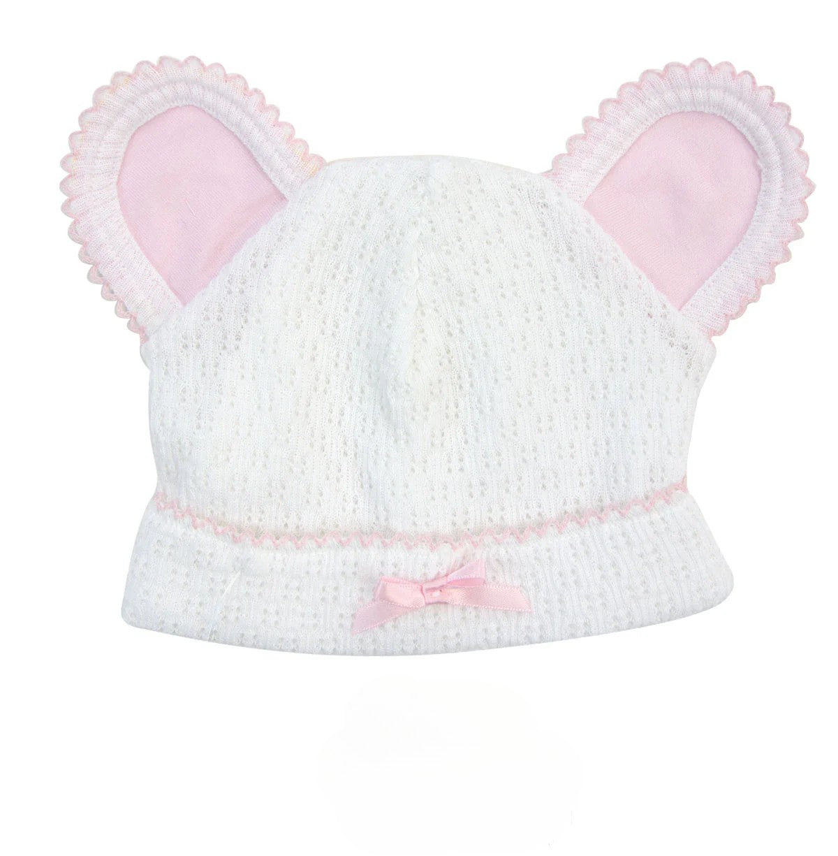White Bear Beanie with Cotton Trim Option - Paty