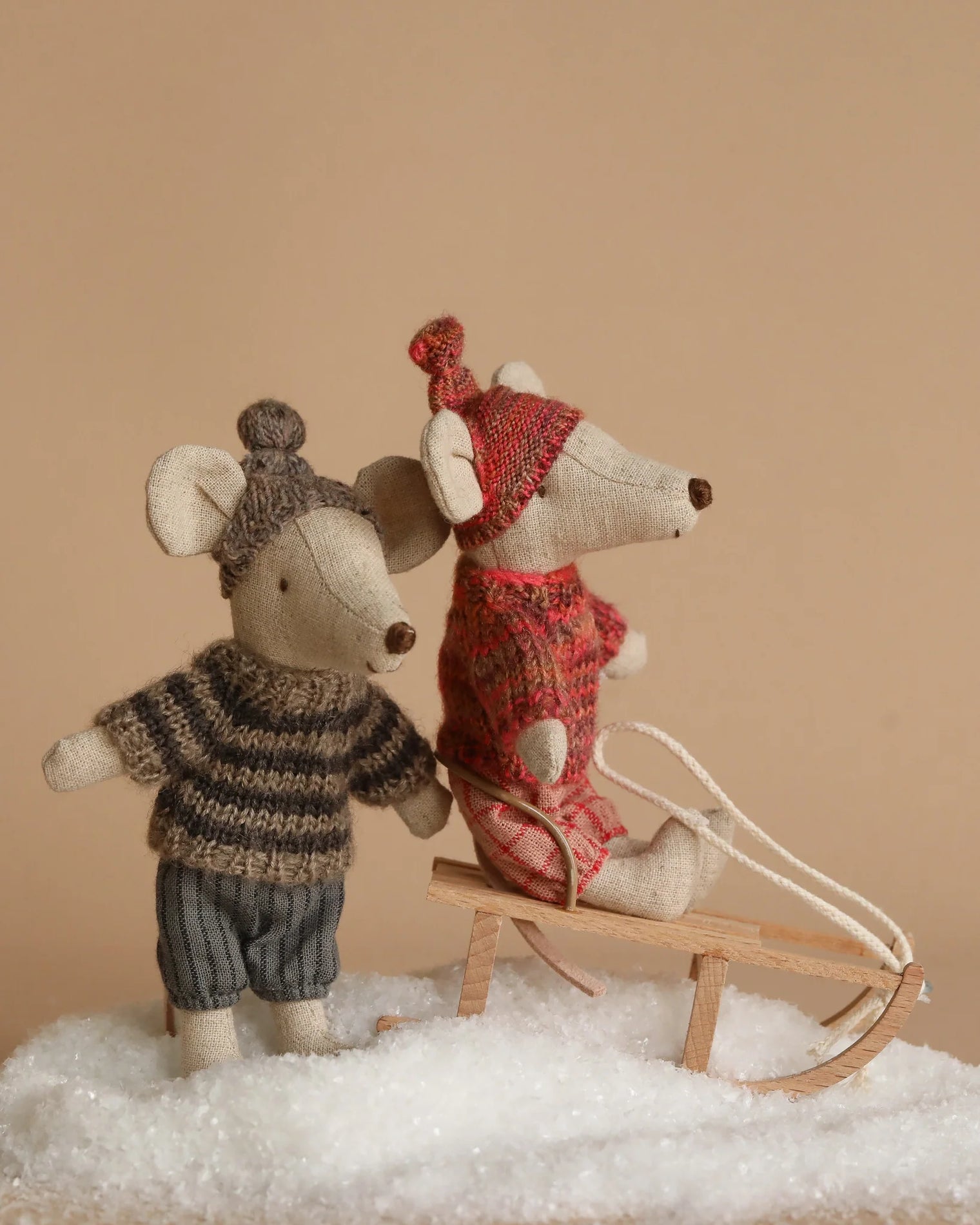 Winter Mouse With Ski Set,Big Sister-Rose