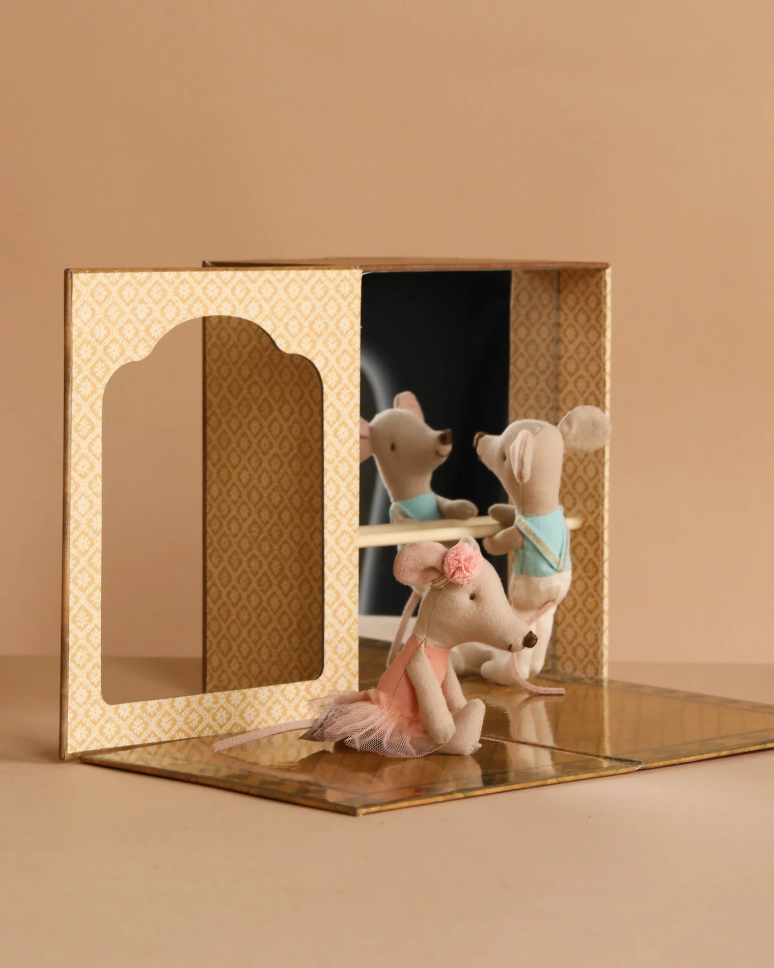 Ballet Mice In Dance Studio, Litttle Sister & Brother