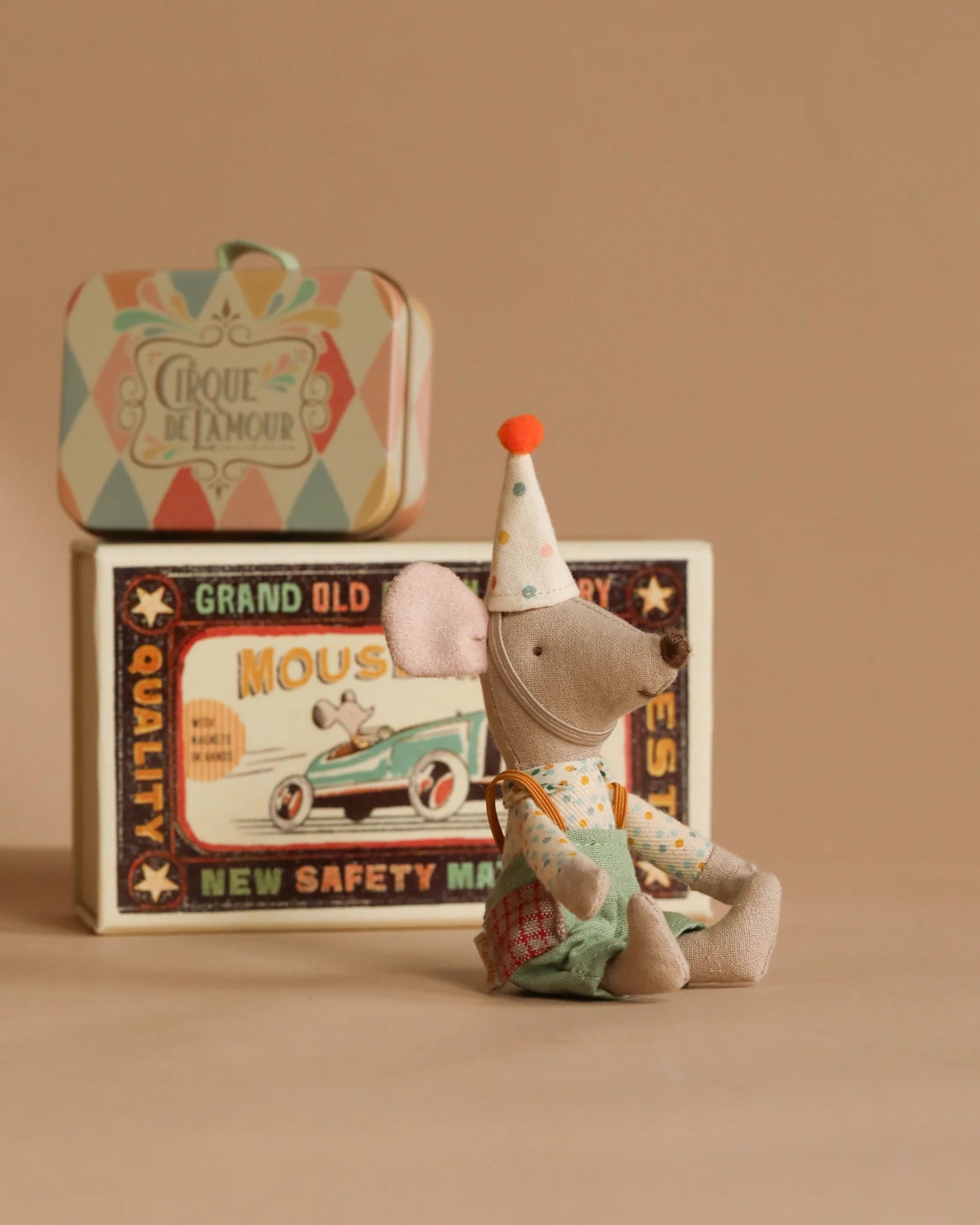 Maileg Little Brother Mouse with Extra Outfit & Suitcase