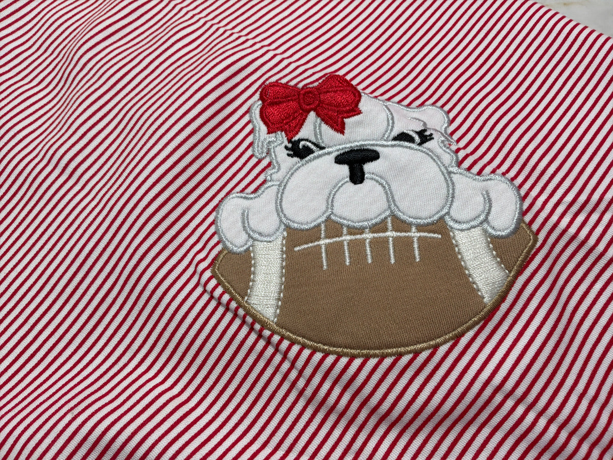 Bulldog Pride Appliqué Receiving Blanket Girl