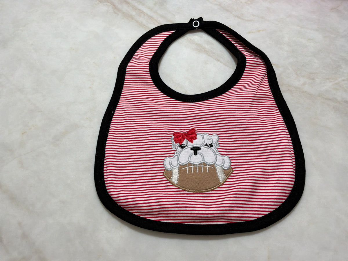 Bulldog Pride Appliqué Bib Girl
