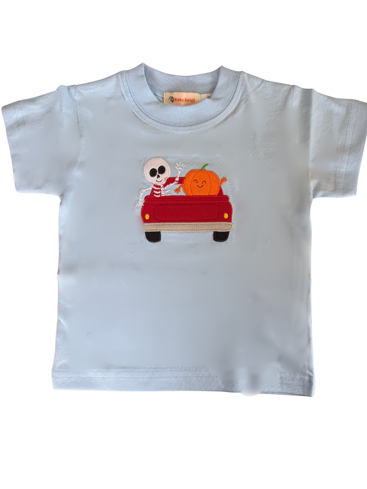 Boys SS T-Shirt - Truck Bed with Skeleton and Pumpkins