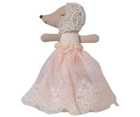 Maileg Baby Mouse In Gown- Powder