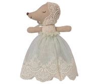 Maileg Baby Mouse In Gown-Mint