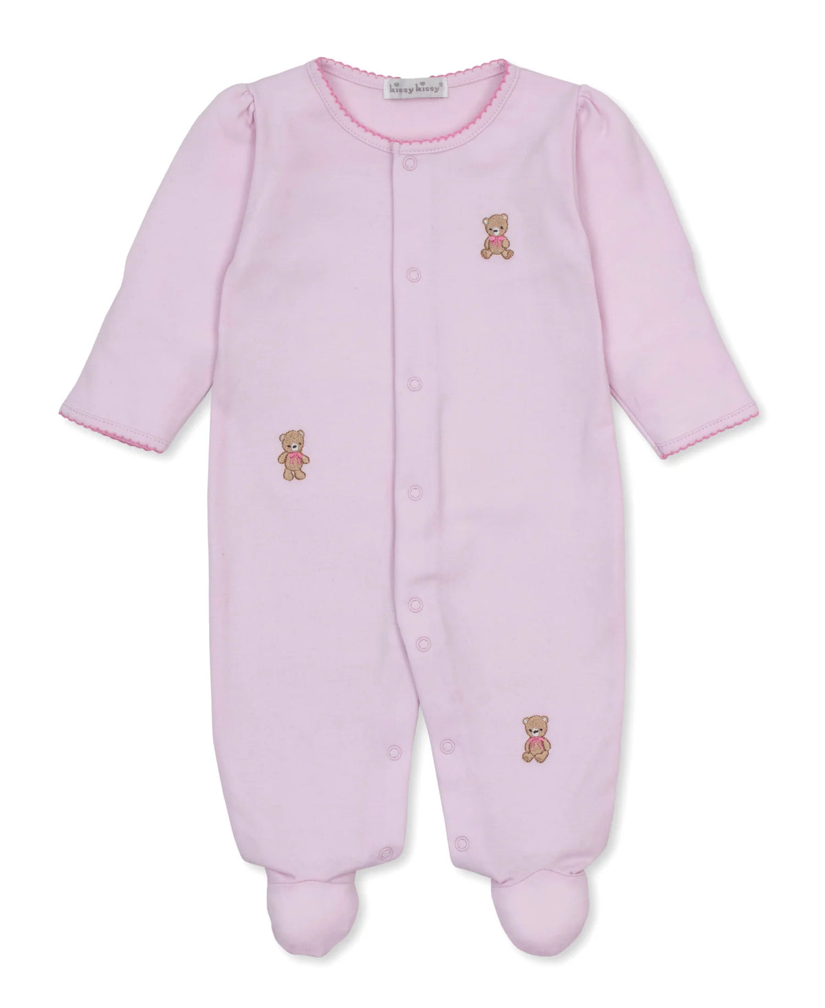 Pink w/ Embroidery Teddy Bears  Footie