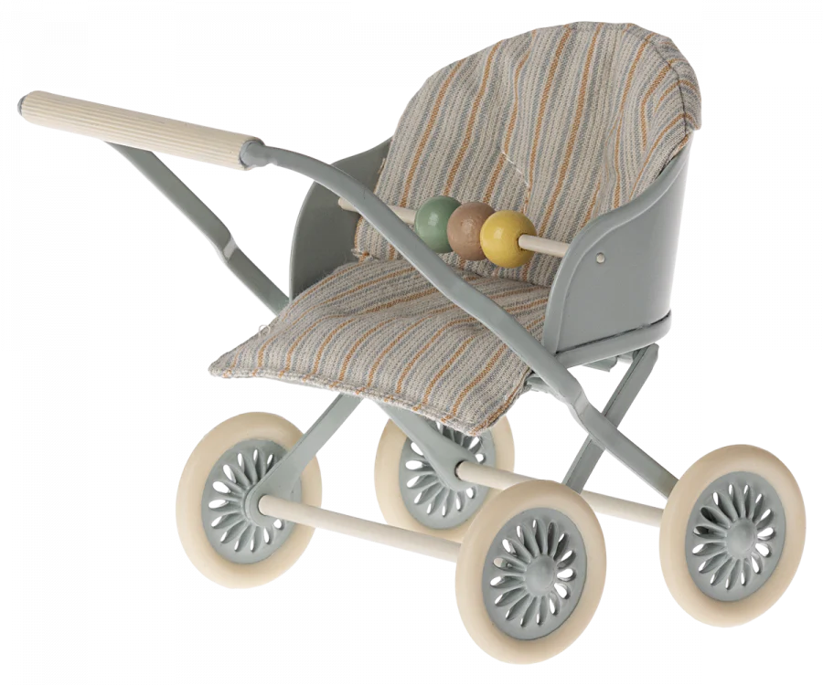 Maileg Baby Mouse Stroller - Blue