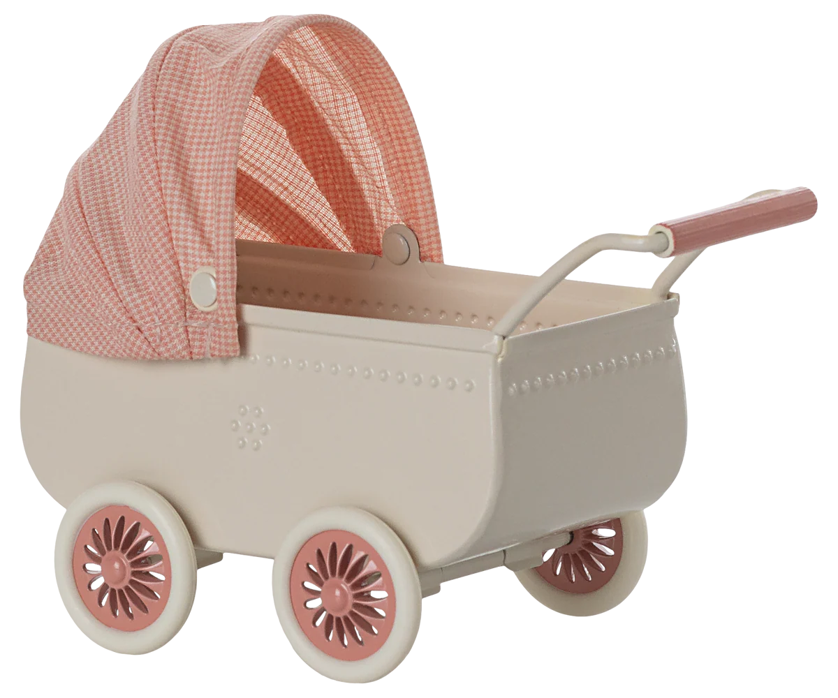 Maileg Mouse Pram - Coral