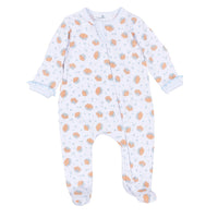 Prettiest in the Patch Print Ruffle Zip Footie