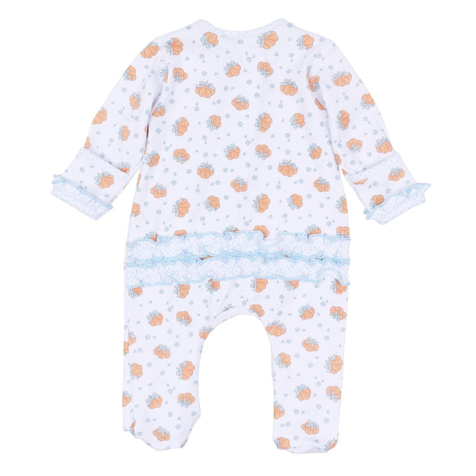Prettiest in the Patch Print Ruffle Zip Footie