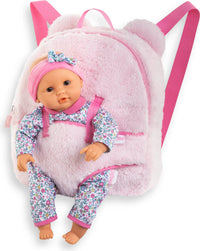 Corolle Plush Backpack Baby Doll- 12"