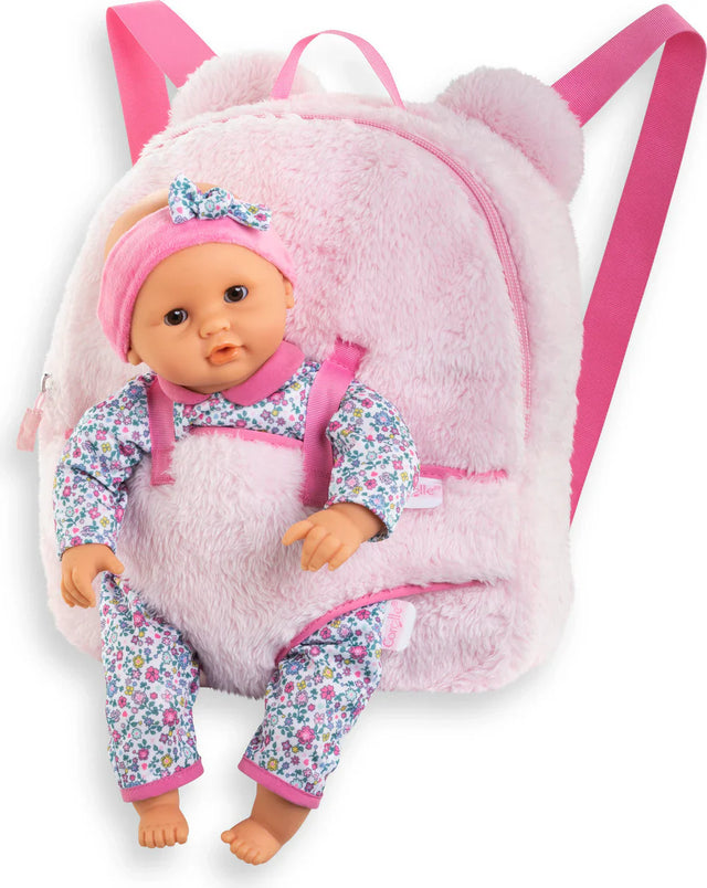 Corolle Plush Backpack Baby Doll- 12"