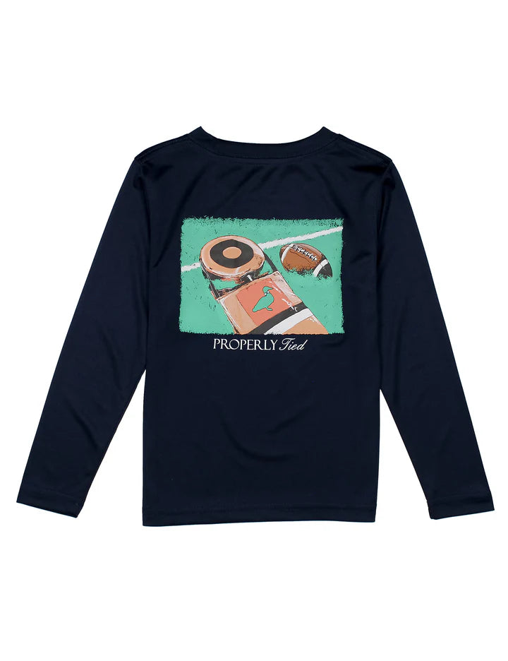 Boys Performance Tee LS First Down River Blue