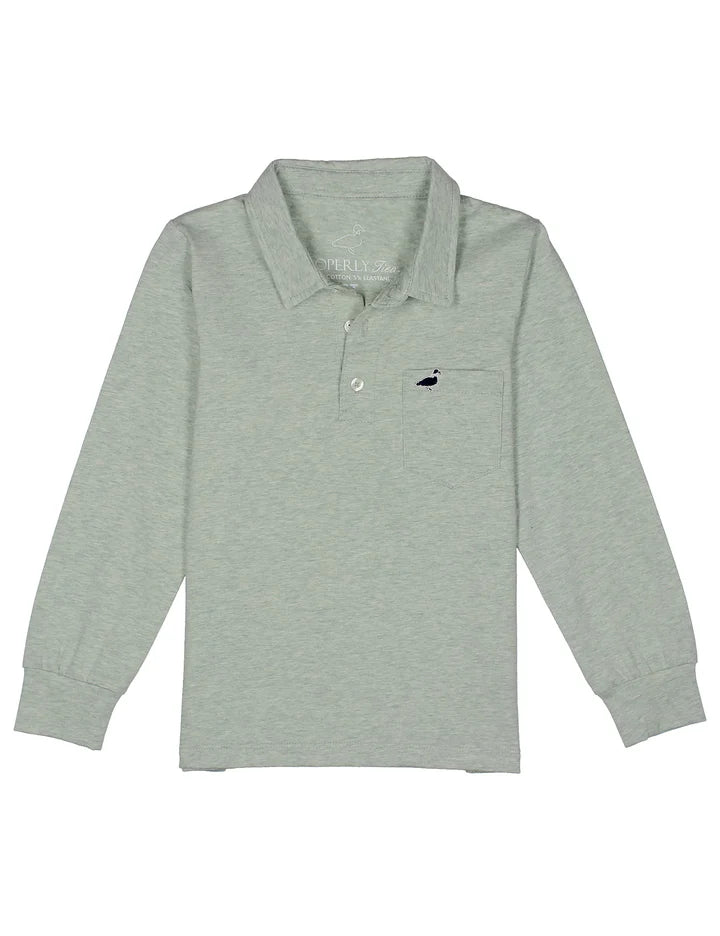 Boys Harrison Pocket Polo LS Kudzu