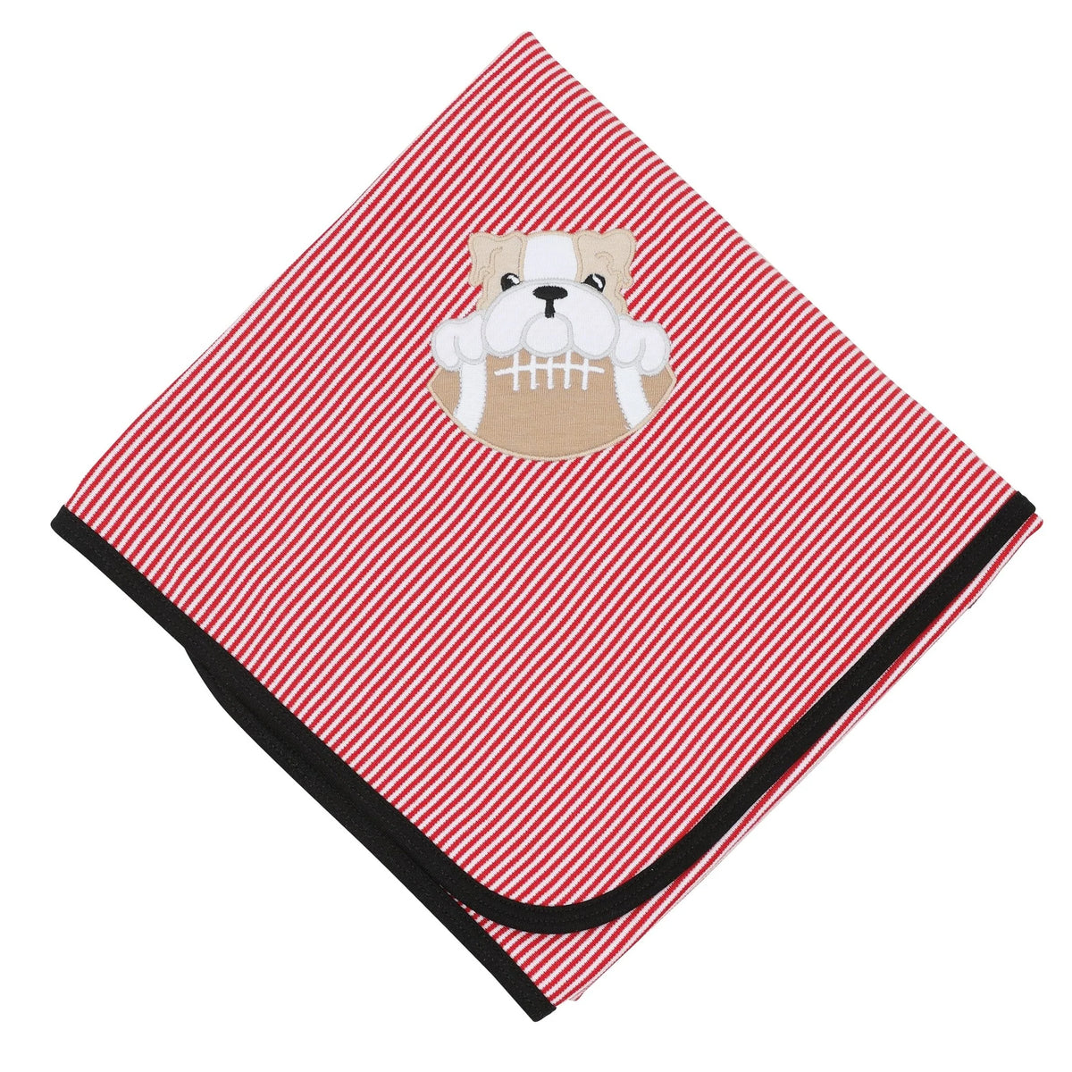 Bulldog Pride Appliqué Receiving Blanket Boy